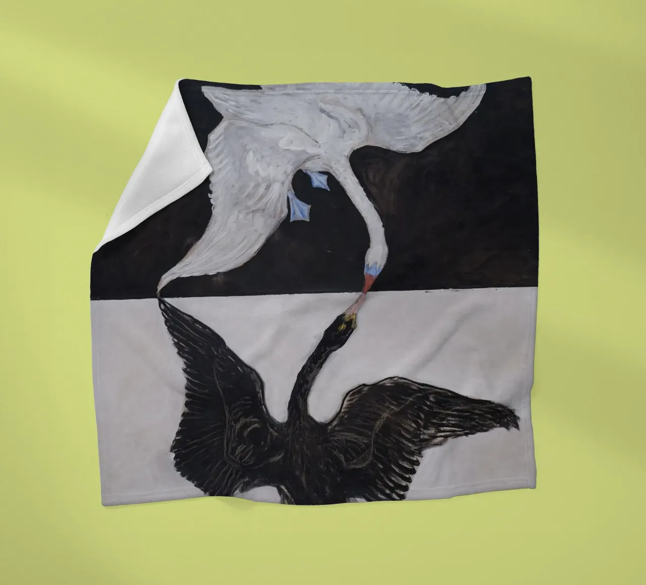 Hilma af Klint "The Swan No. 1" Duality & Unity fleece blanket by homdeco