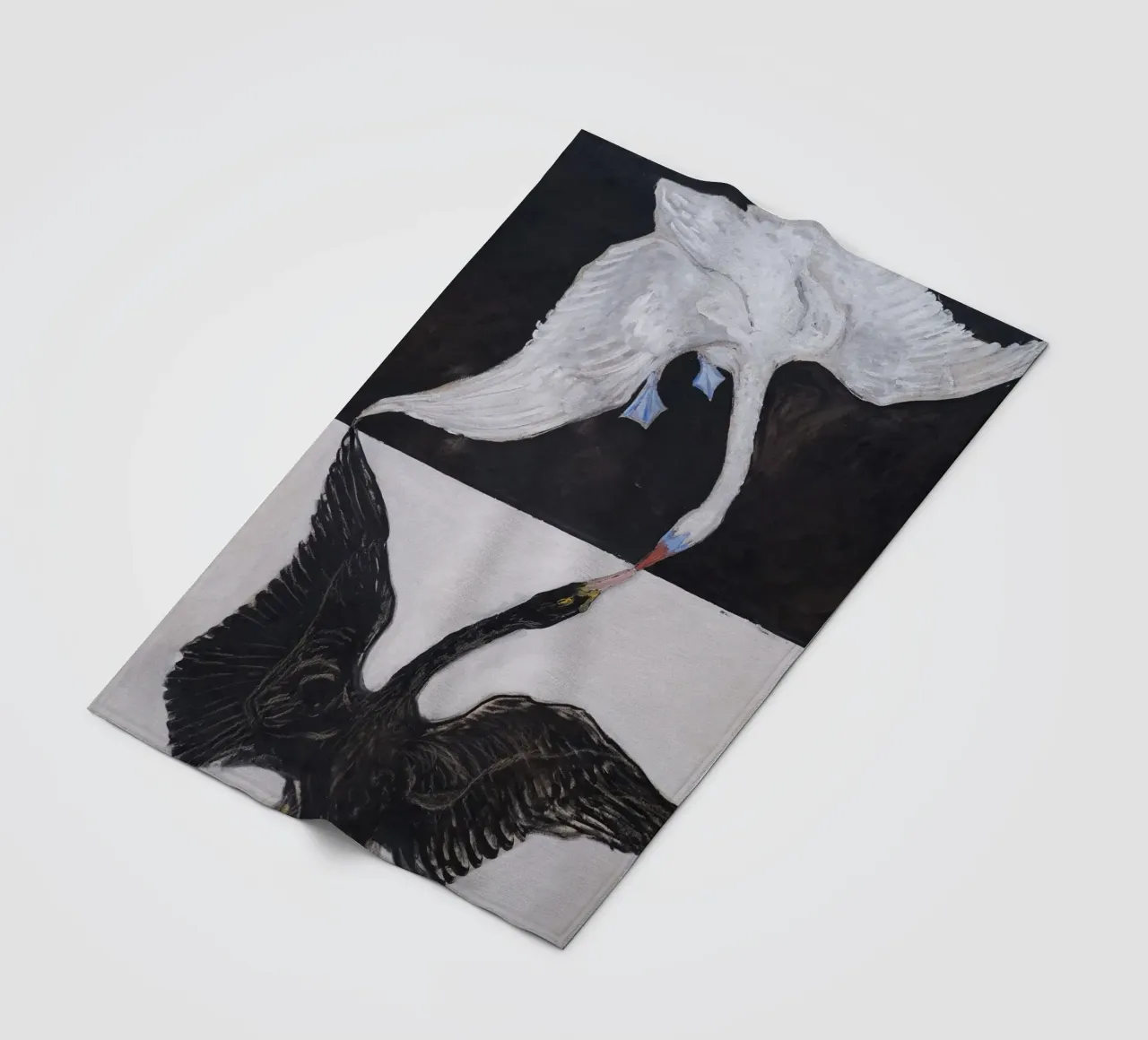 Hilma af Klint "The Swan No. 1" Duality & Unity fleece blanket by homdeco