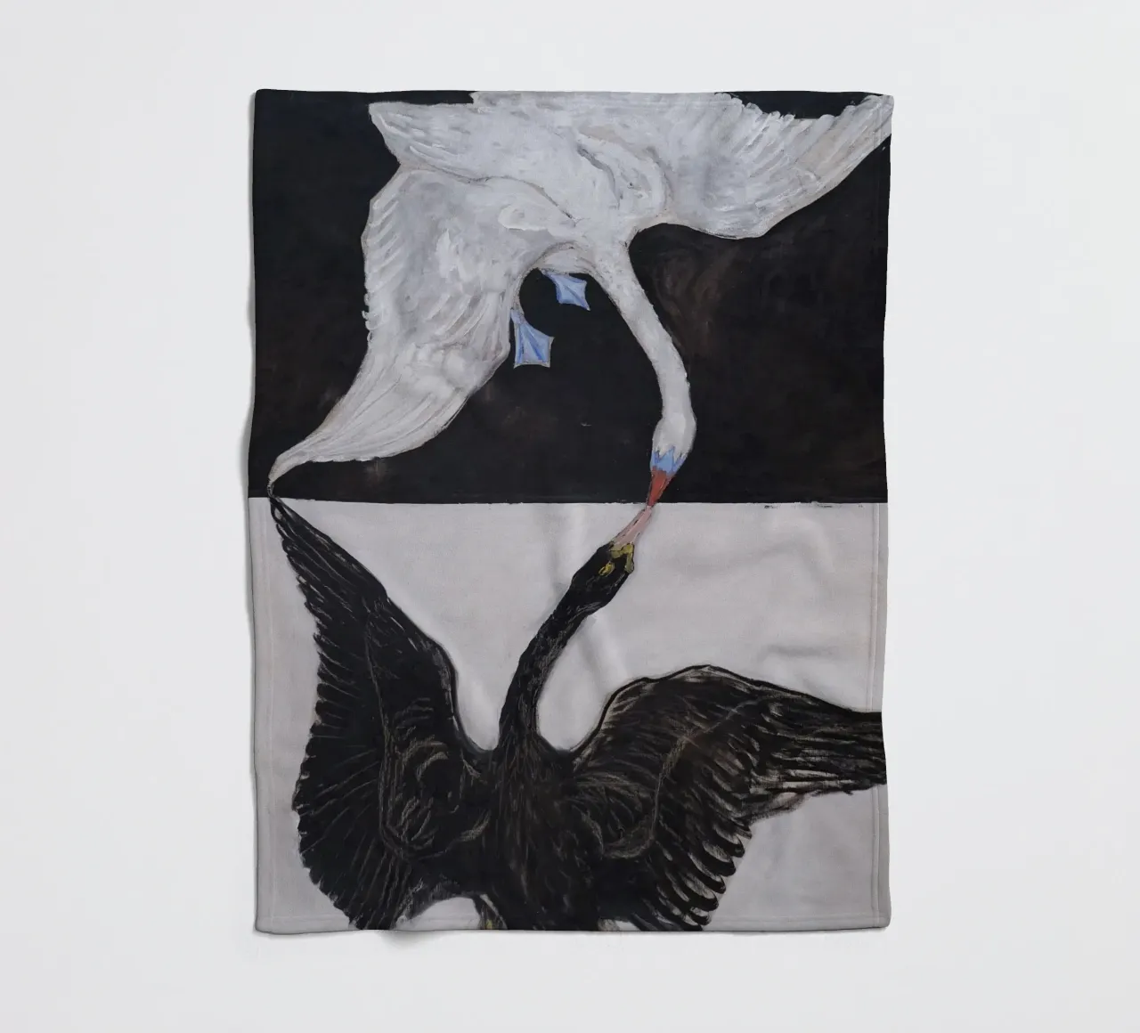 Hilma af Klint "The Swan No. 1" Duality & Unity fleece blanket by homdeco