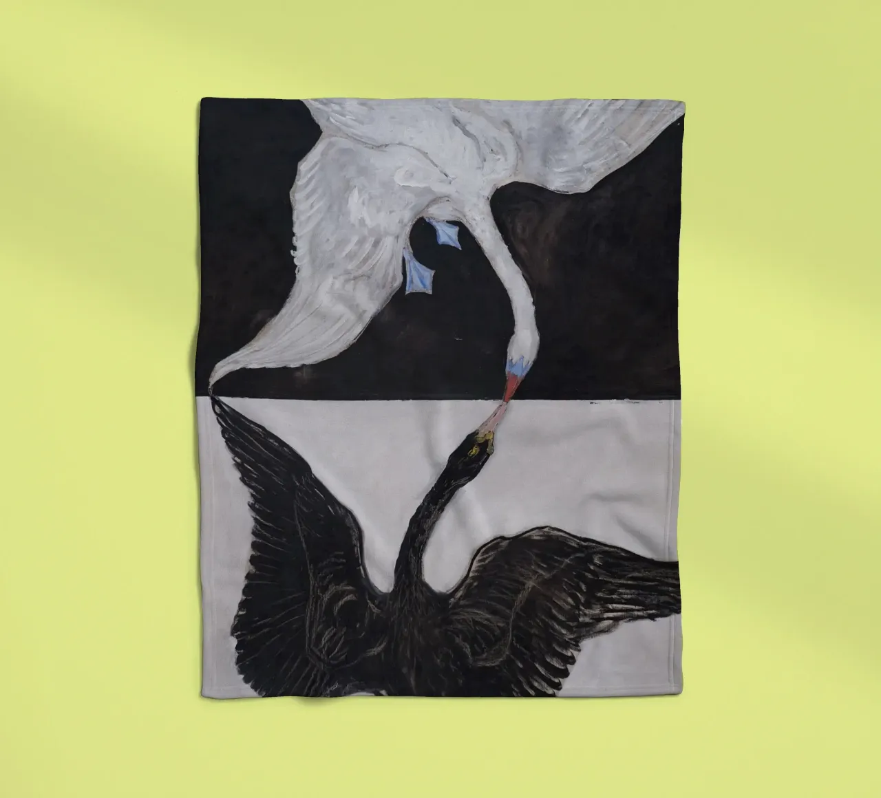 Hilma af Klint "The Swan No. 1" Duality & Unity fleece blanket by homdeco