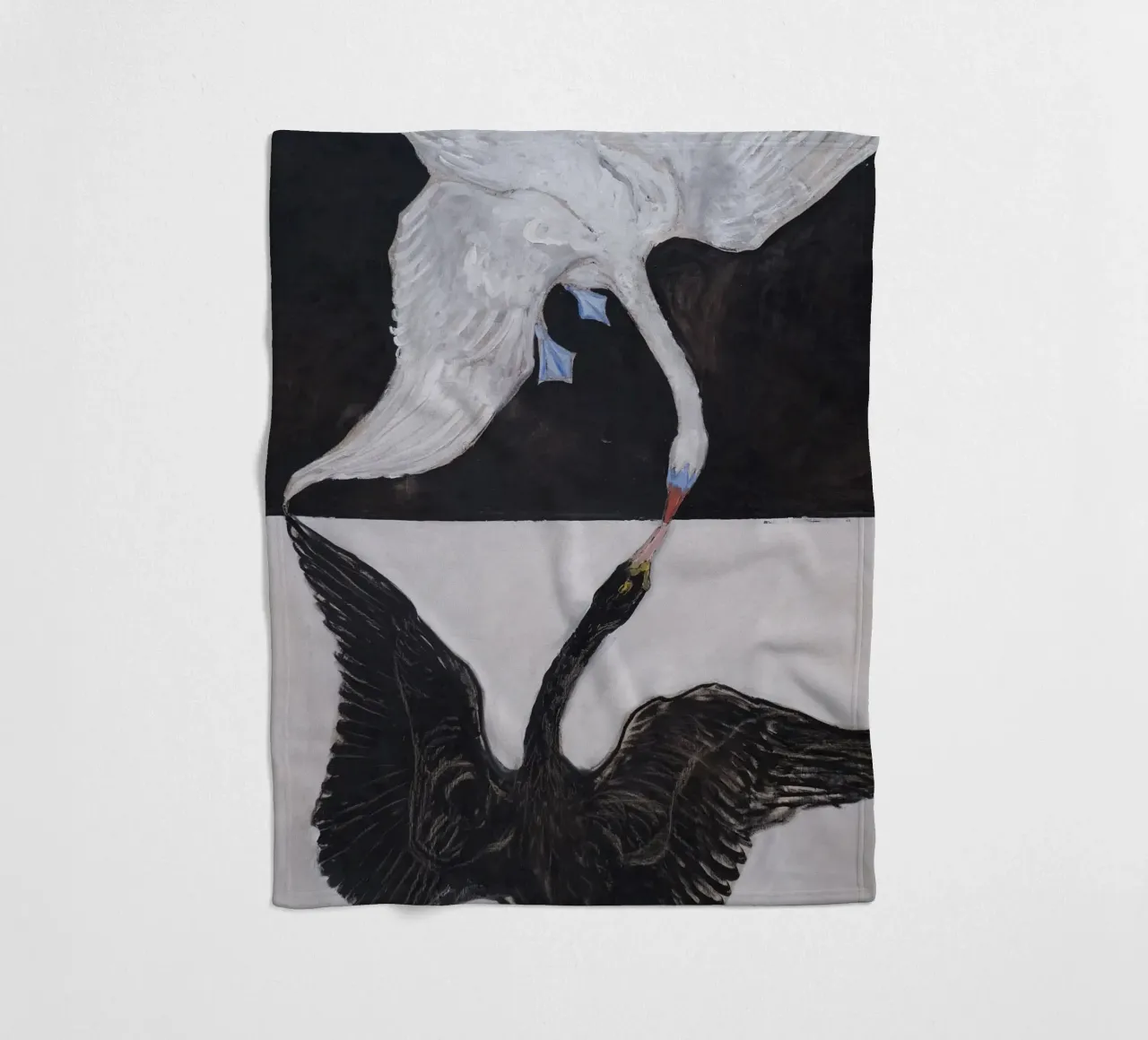 Hilma af Klint "The Swan No. 1" Duality & Unity fleece blanket by homdeco