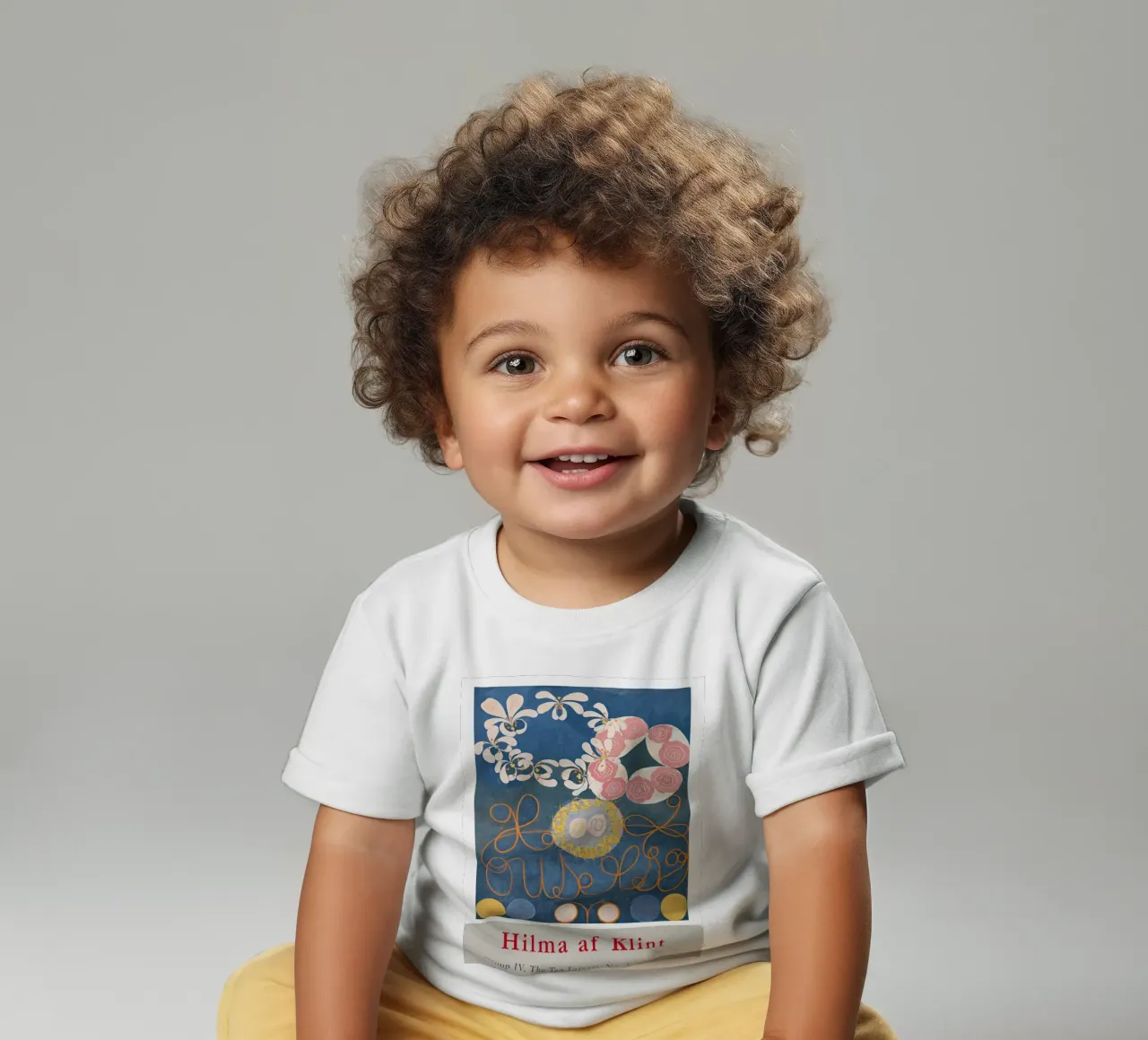 Hilma af Klint "Childhood No. 1" Abstract Floral Blue baby t-shirt by homdeco