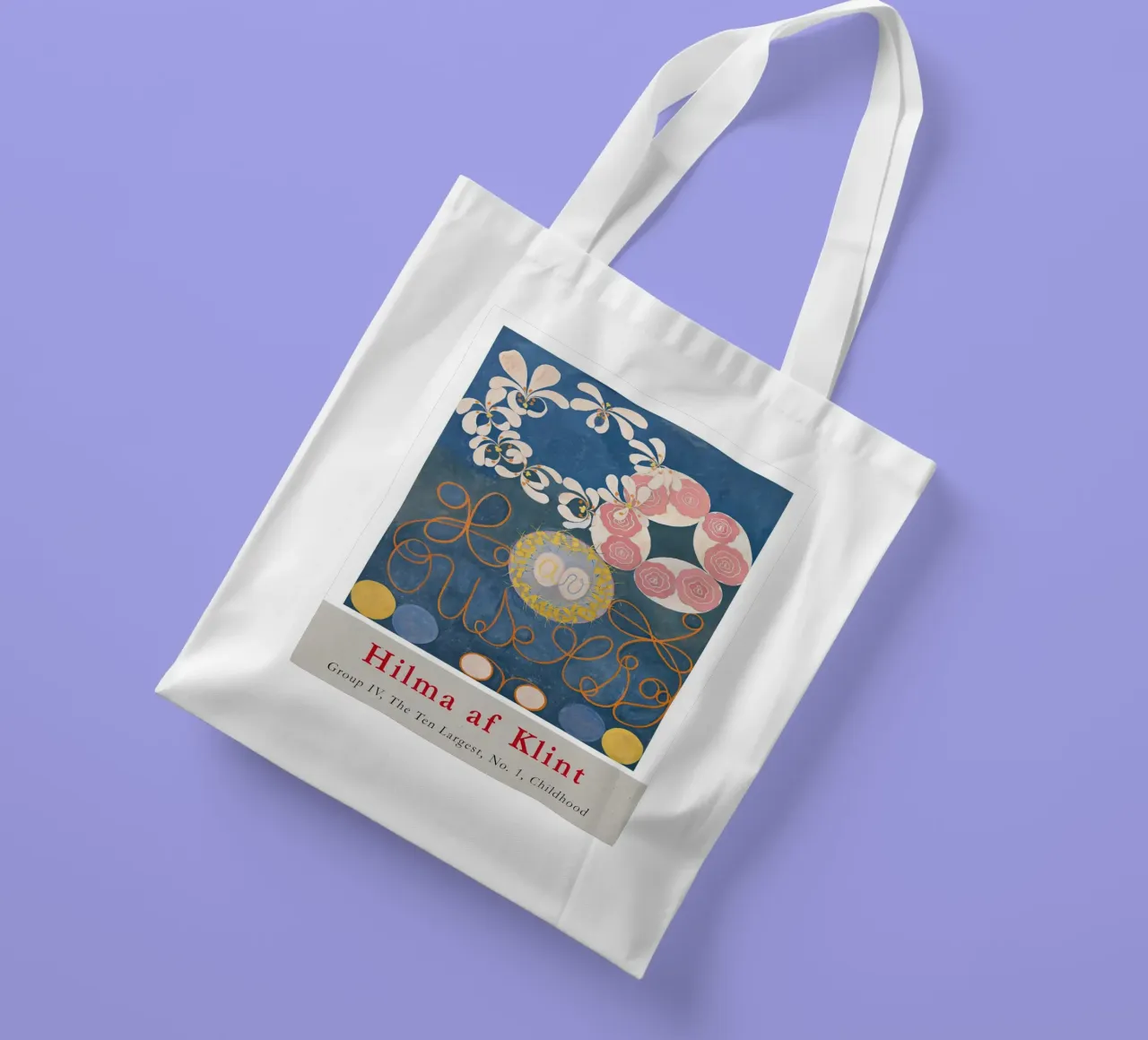 Hilma af Klint "Kindheit Nr. 1" Abstrakt Floral Blau Jutebeutel von homdeco