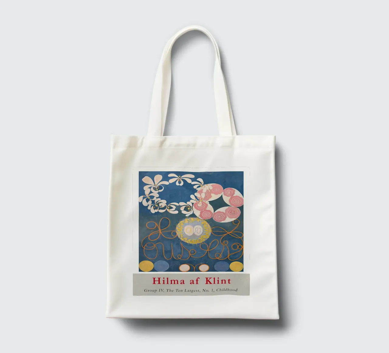 Hilma af Klint "Kindheit Nr. 1" Abstrakt Floral Blau Jutebeutel von homdeco