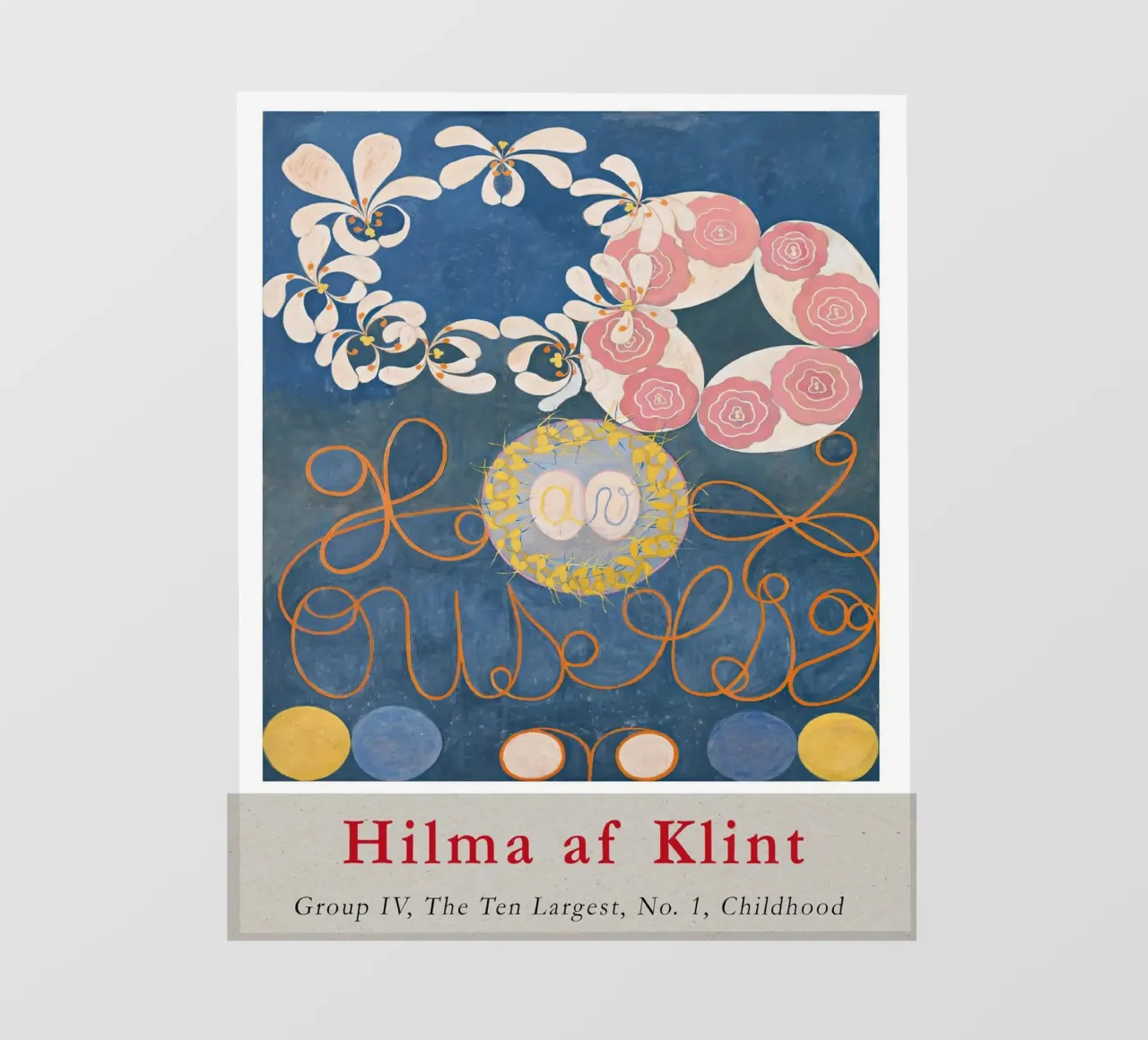 Hilma af Klint "Infanzia n. 1" Astratto floreale blu telo in pvc da homdeco