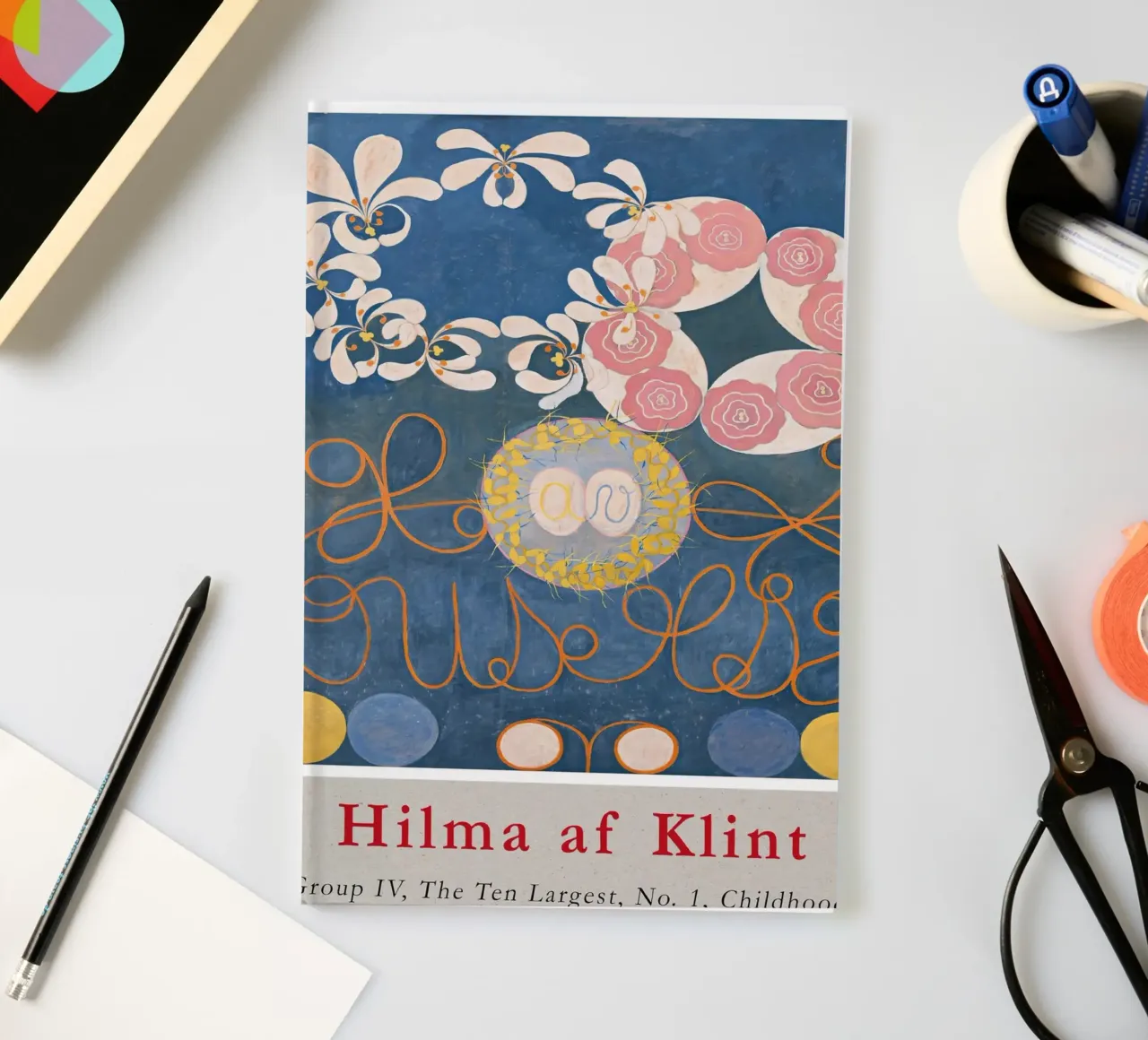 Hilma af Klint "Kindheit Nr. 1" Abstrakt Floral Blau Notizbuch von homdeco