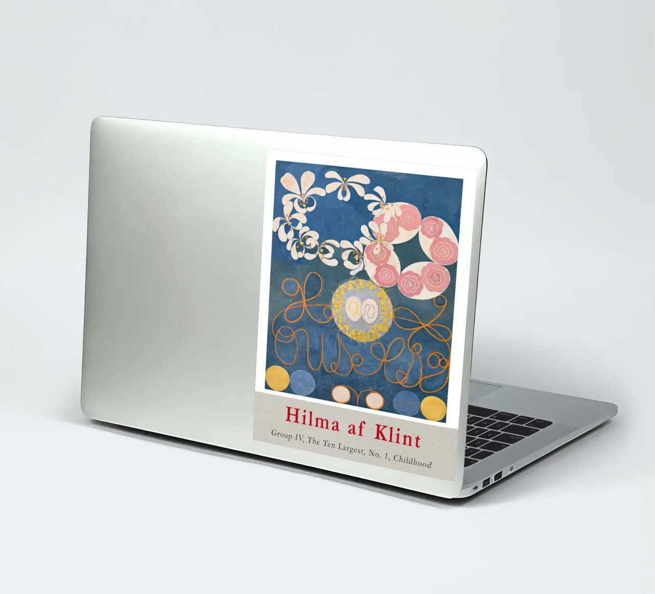 Hilma af Klint "Enfance n° 1" Floral abstrait bleu autocollant de homdeco