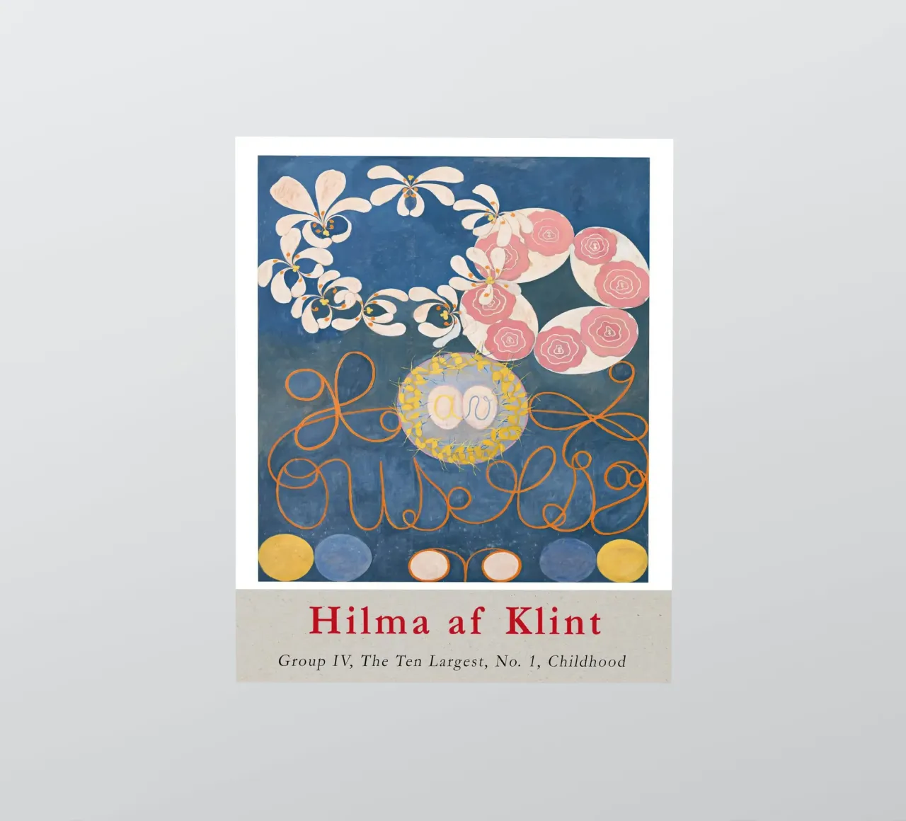 Hilma af Klint "Enfance n° 1" Floral abstrait bleu autocollant de homdeco
