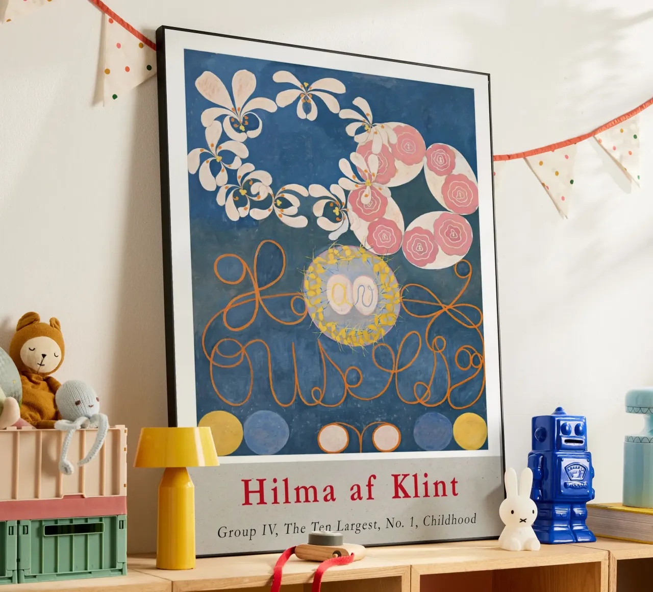 Hilma af Klint "Infanzia n. 1" Astratto floreale blu alluminio dibond da homdeco