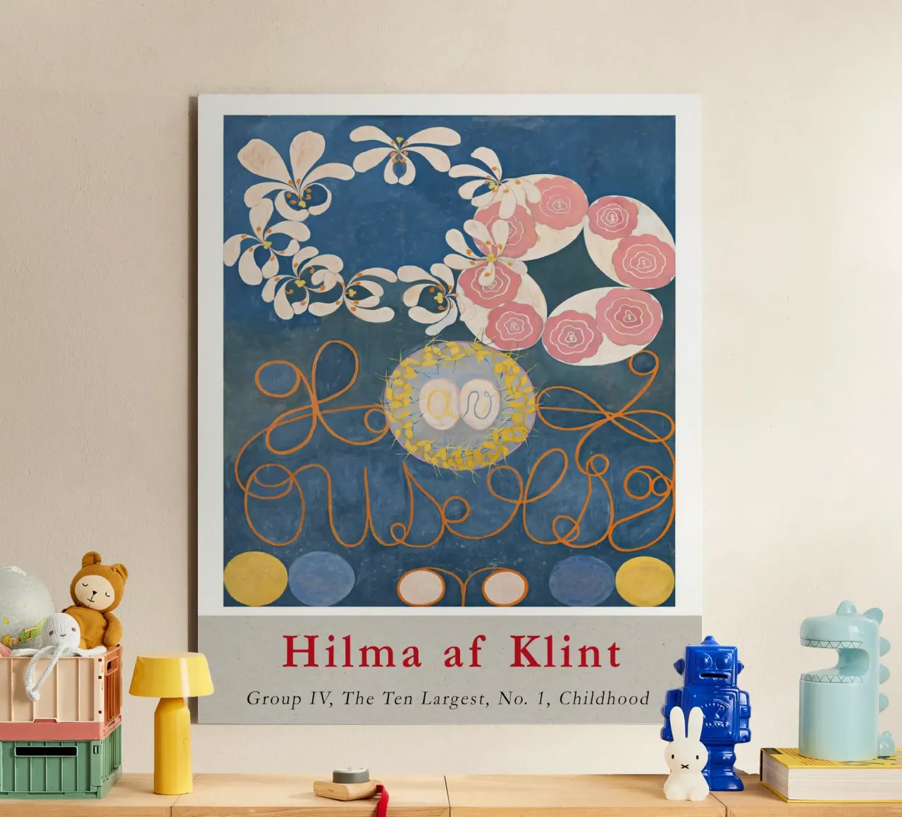 Hilma af Klint "Infanzia n. 1" Astratto floreale blu alluminio dibond da homdeco