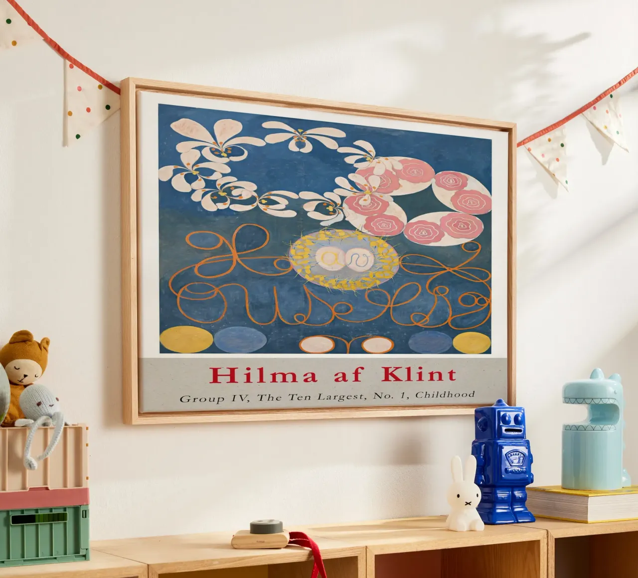 Hilma af Klint "Kindertijd nr. 1" Abstract gebloemd blauw canvas van homdeco