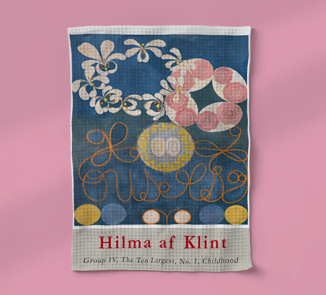 Hilma af Klint "Infanzia n. 1" Astratto floreale blu canovaccio da cucina da homdeco