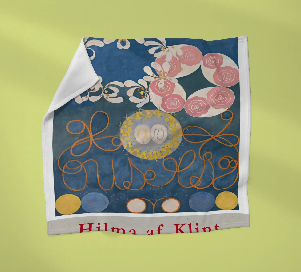 Hilma af Klint "Infanzia n. 1" Astratto floreale blu coperta in pile da homdeco