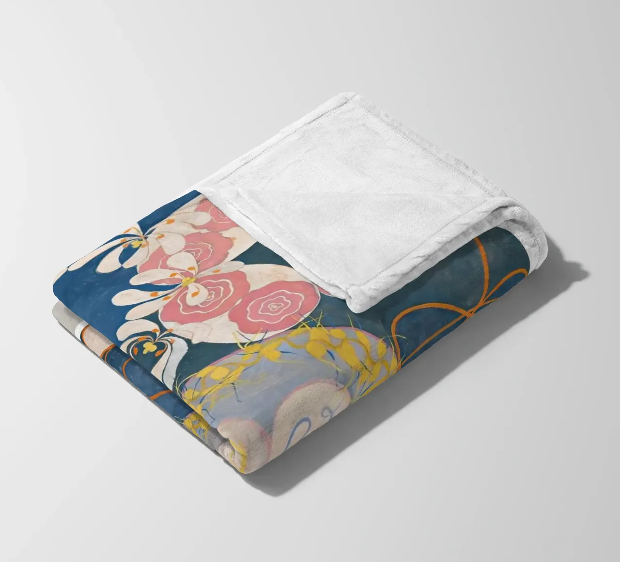 Hilma af Klint "Infanzia n. 1" Astratto floreale blu coperta in pile da homdeco