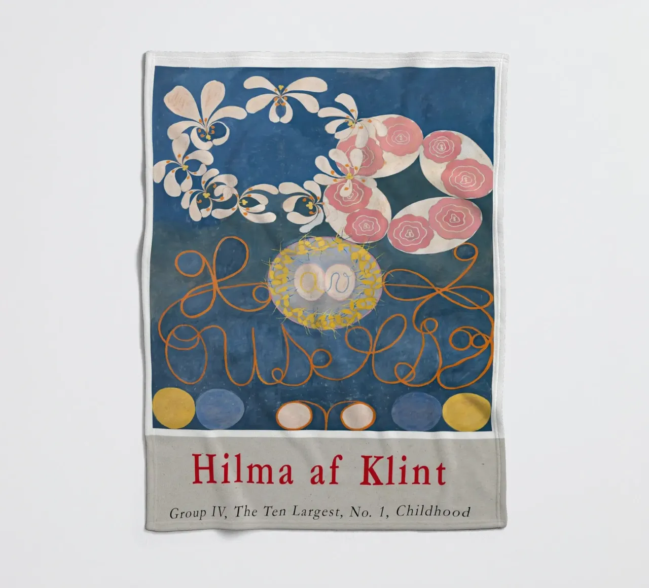 Hilma af Klint "Infanzia n. 1" Astratto floreale blu coperta in pile da homdeco