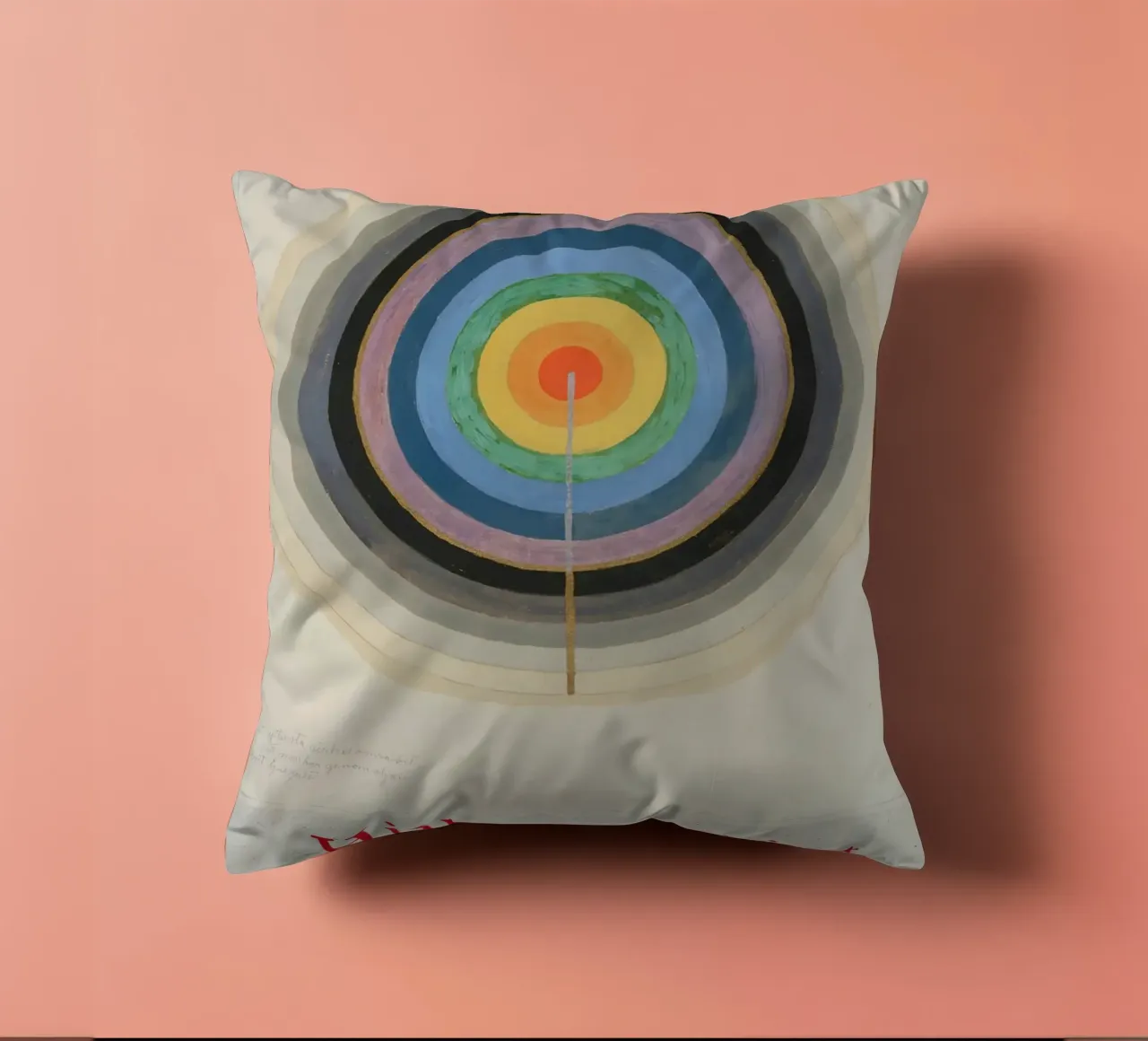 Hilma af Klint "Starting Point" Cosmic Circle Print decorative cushion by homdeco