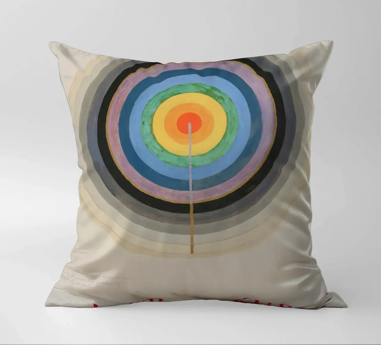 Hilma af Klint "Starting Point" Cosmic Circle Print decorative cushion by homdeco