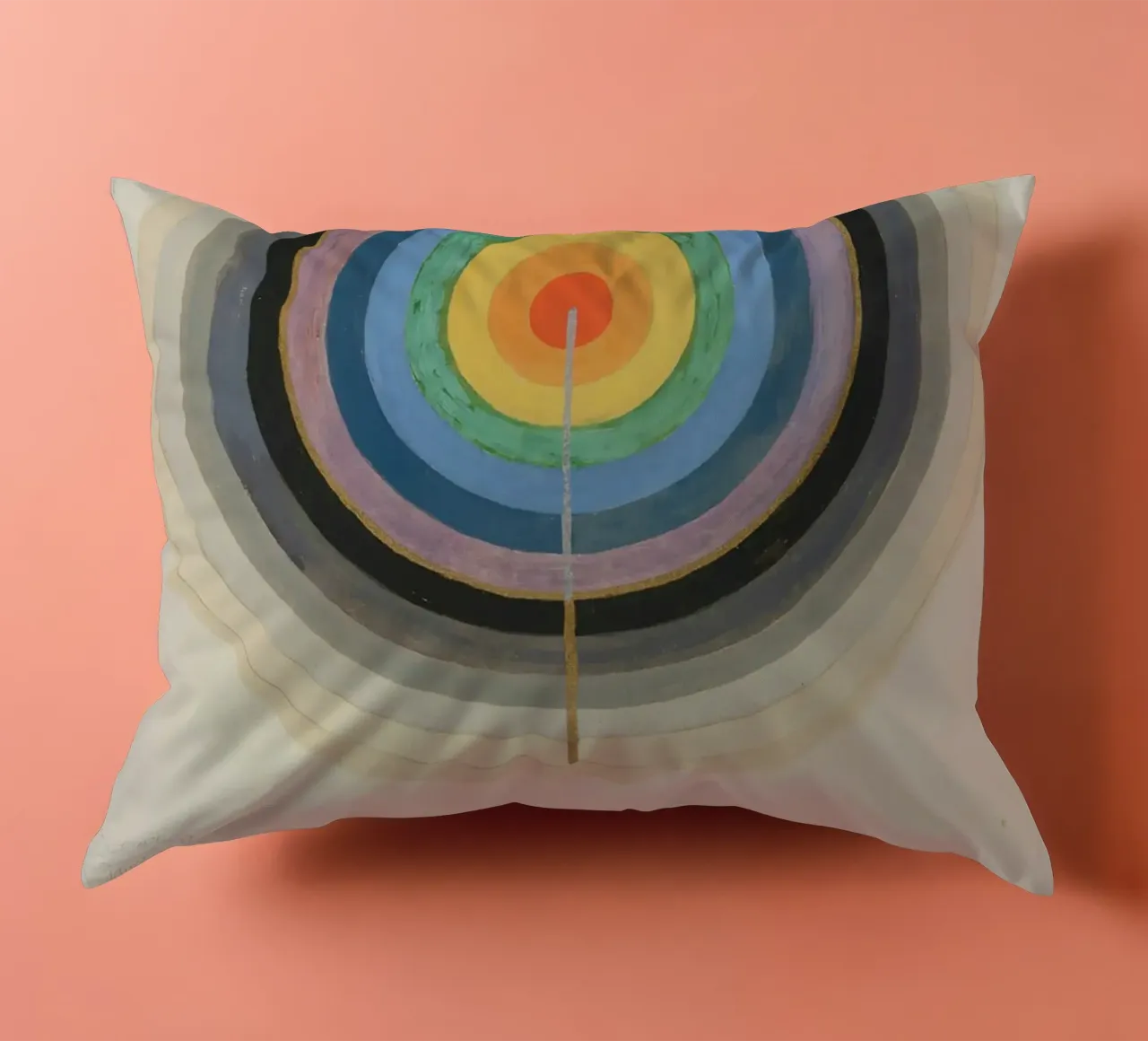 Hilma af Klint "Starting Point" Cosmic Circle Print decorative cushion by homdeco
