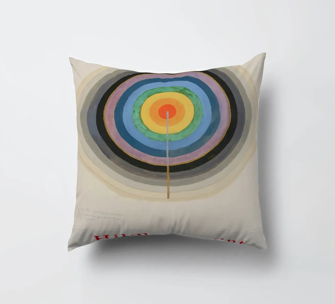 Hilma af Klint "Starting Point" Cosmic Circle Print decorative cushion by homdeco