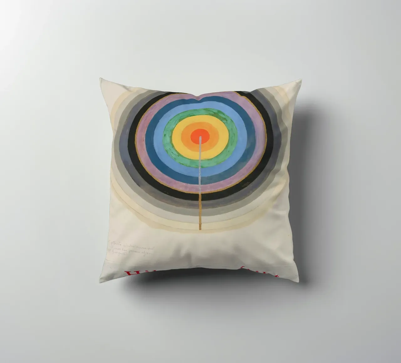 Hilma af Klint "Starting Point" Cosmic Circle Print decorative cushion by homdeco