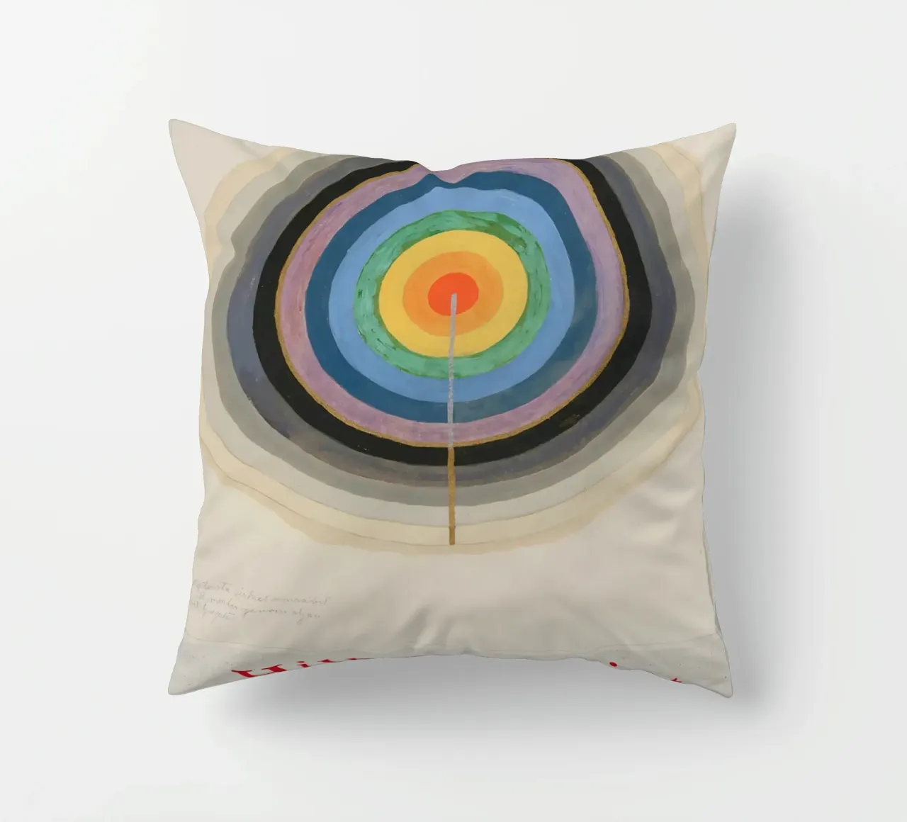 Hilma af Klint "Starting Point" Cosmic Circle Print decorative cushion by homdeco