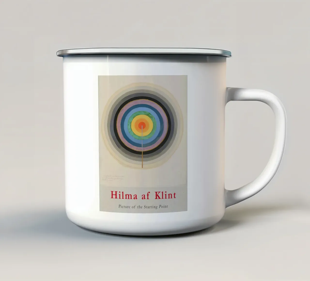 Hilma af Klint "Starting Point" Cosmic Circle Print enamel mug by homdeco