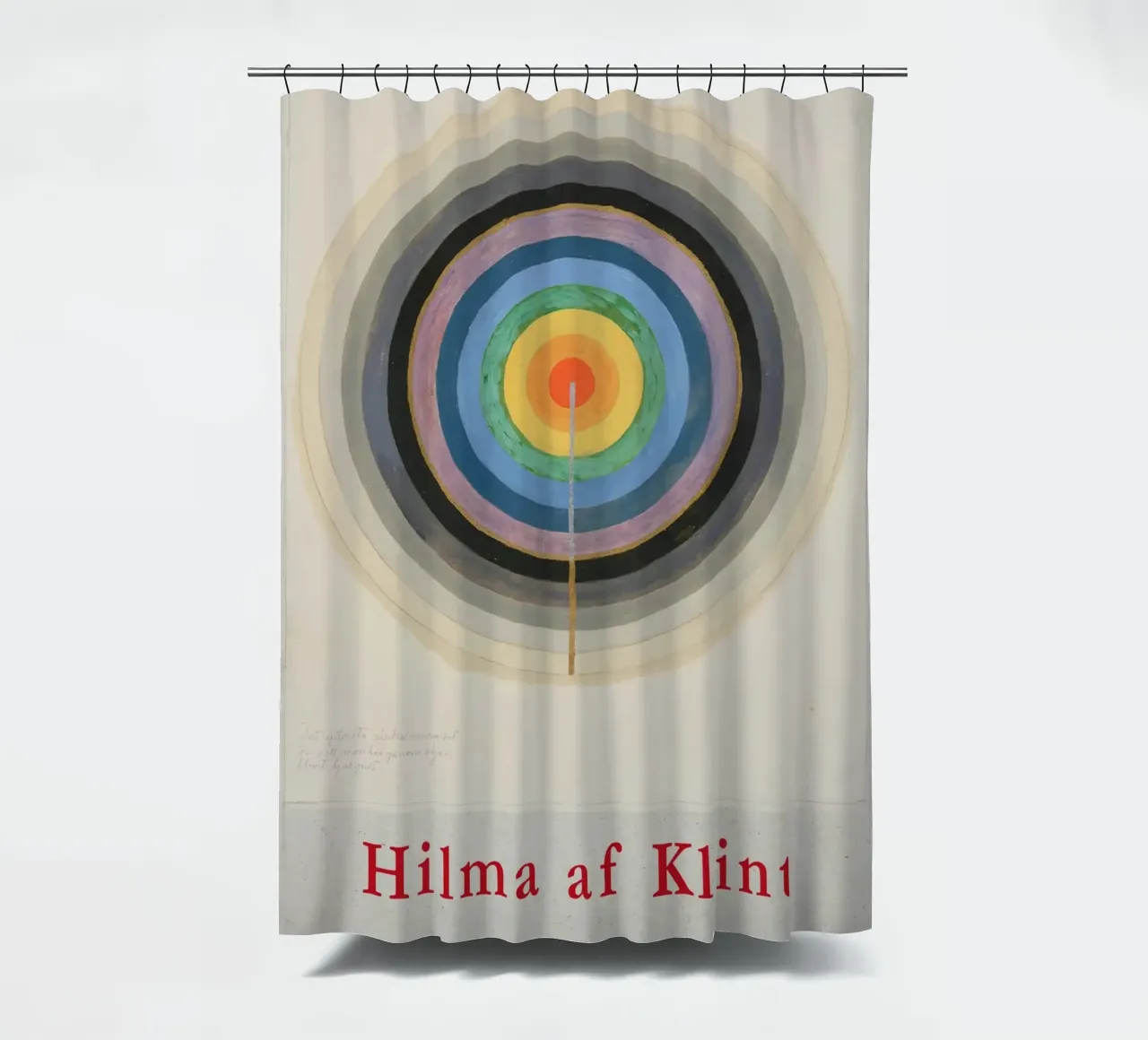 Hilma af Klint "Starting Point" Cosmic Circle Print shower curtain by homdeco