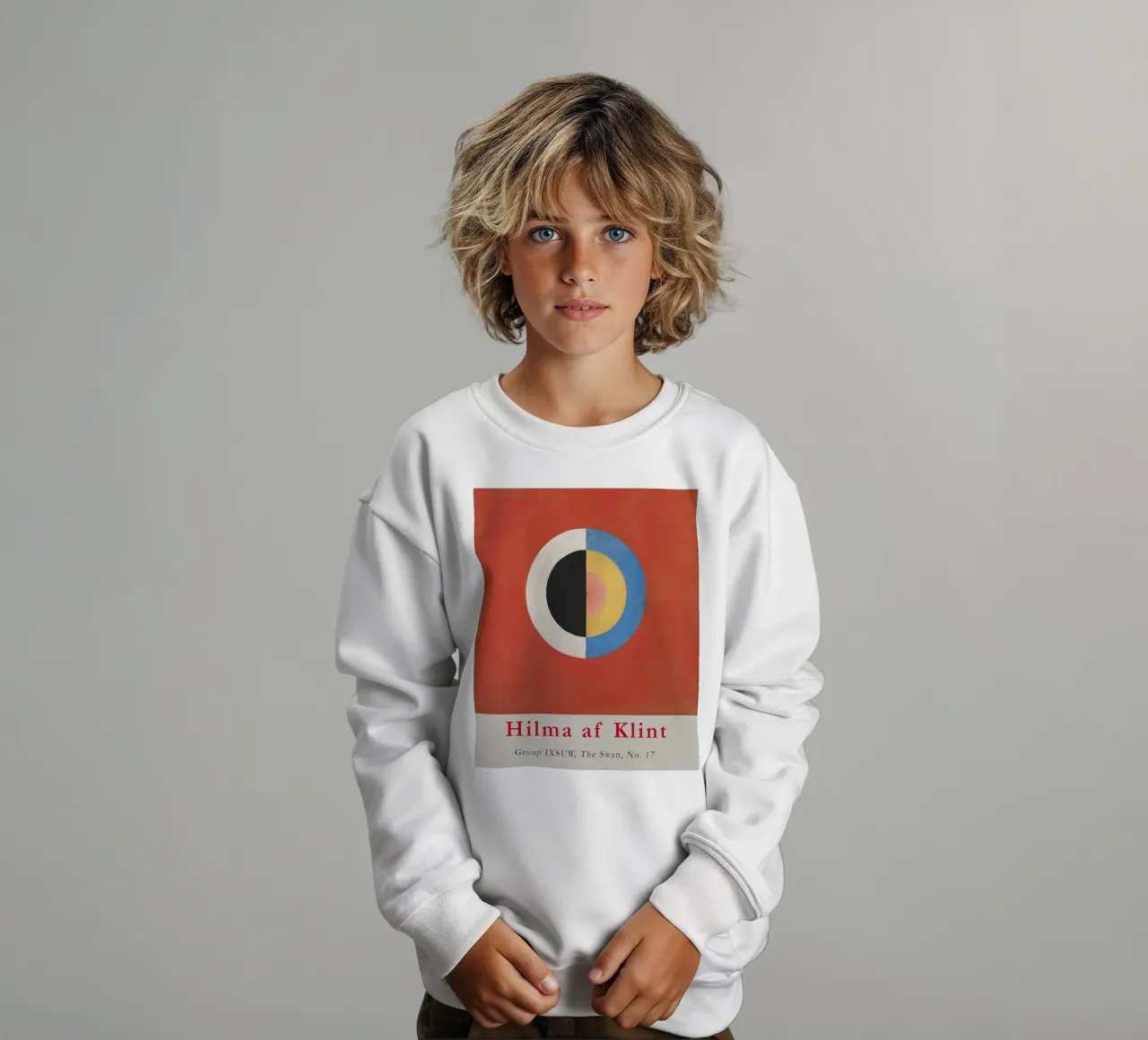 Hilma af Klint "The Swan No. 17" Cosmic Duality Print kids sweatshirt by homdeco
