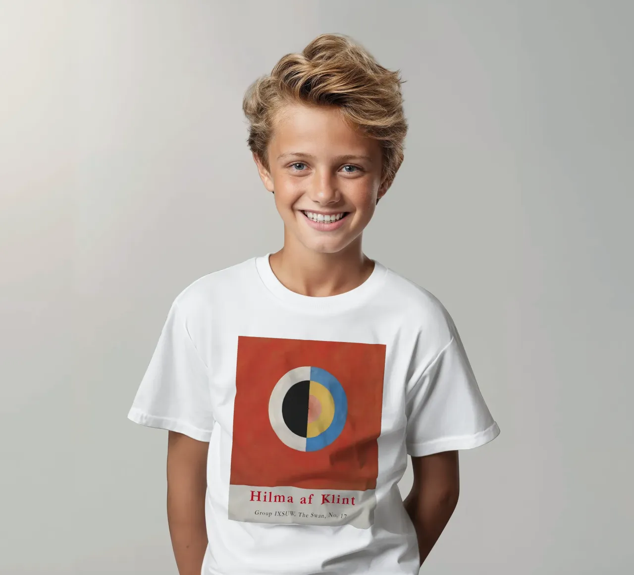Hilma af Klint "The Swan No. 17" Cosmic Duality Print kids t-shirt by homdeco