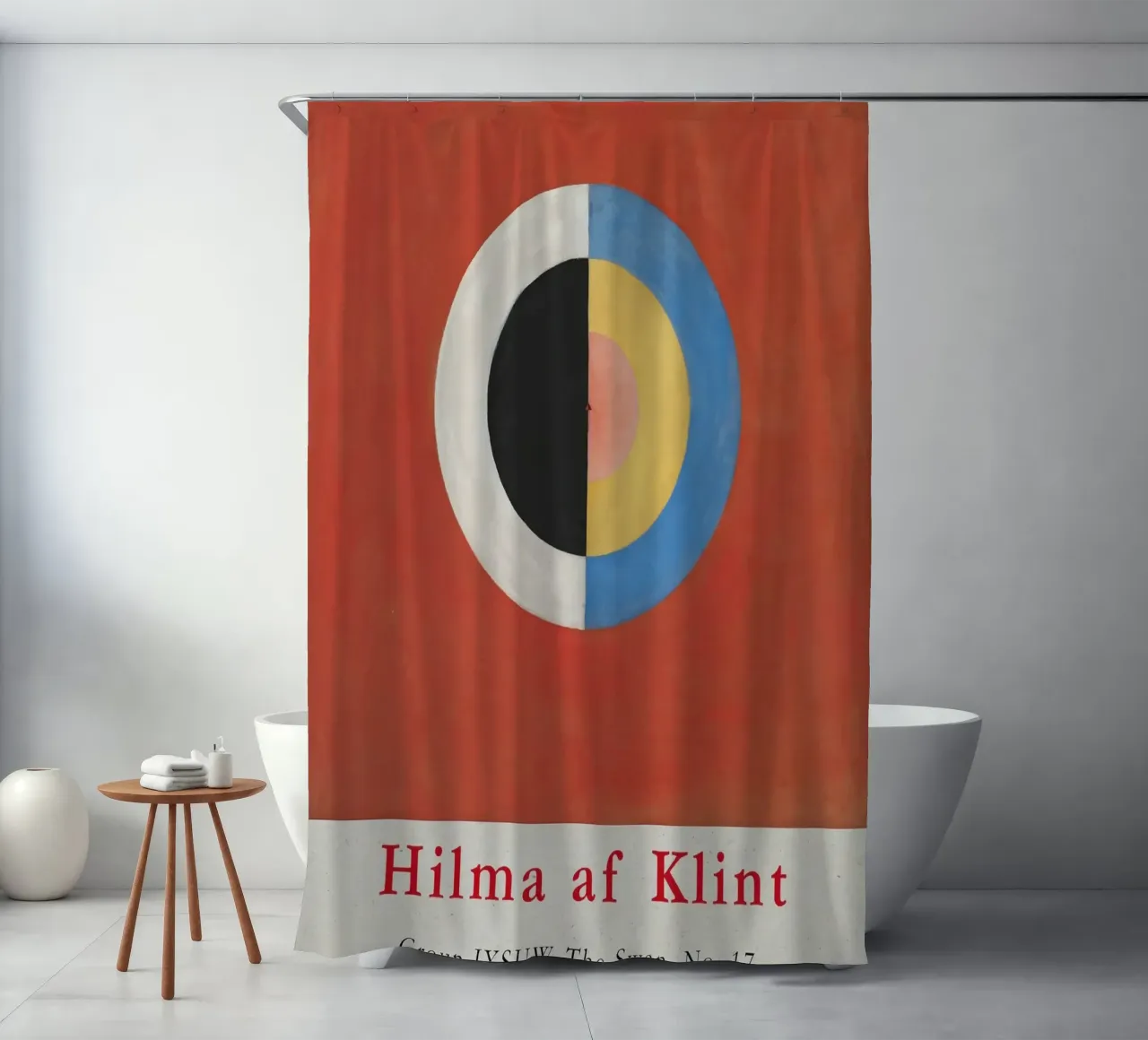 Hilma af Klint "De zwaan nr. 17" Kosmische dualiteit Print douchegordijn van homdeco