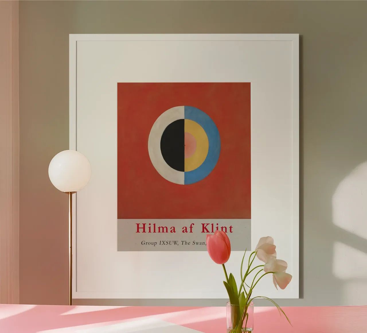 Hilma af Klint "Le cygne n° 17" Gravure sur la dualité cosmique poster de homdeco
