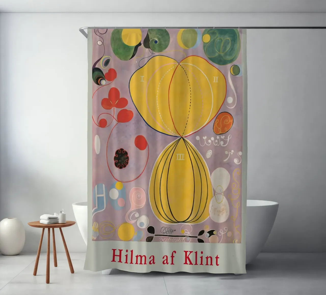 Hilma af Klint "Adulthood No. 7" Abstract Life Map shower curtain by homdeco