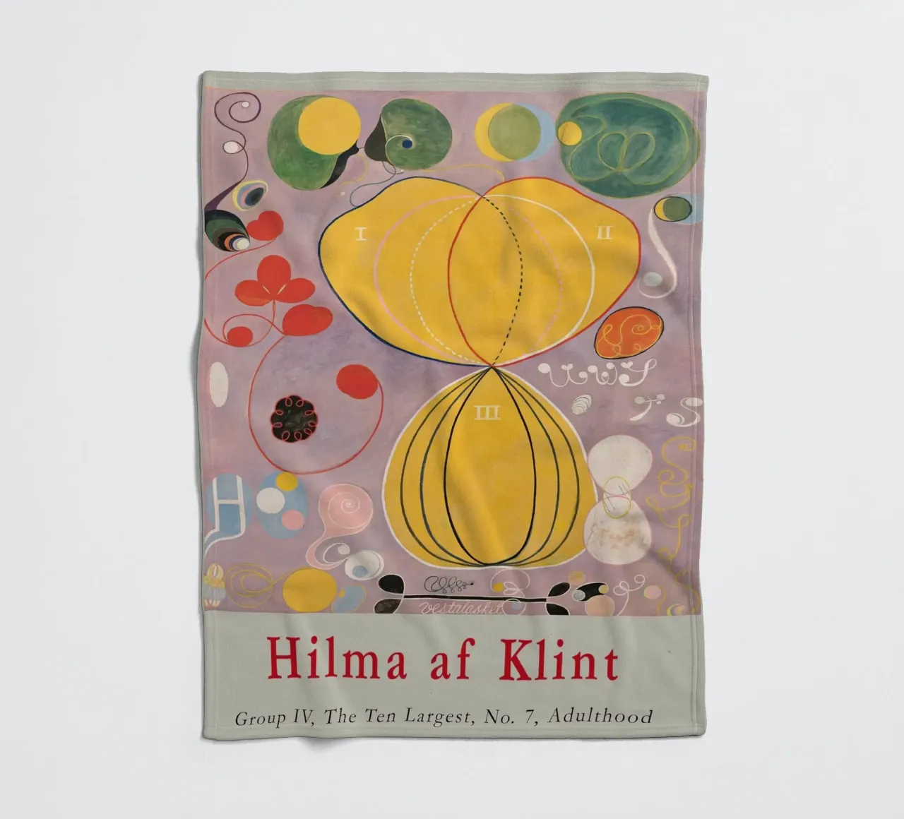 Hilma af Klint "Adulthood No. 7" Abstract Life Map fleece blanket by homdeco