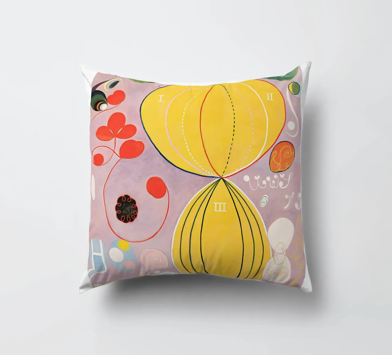 Hilma af Klint "Adulthood" Abstract Life Journey decorative cushion by homdeco