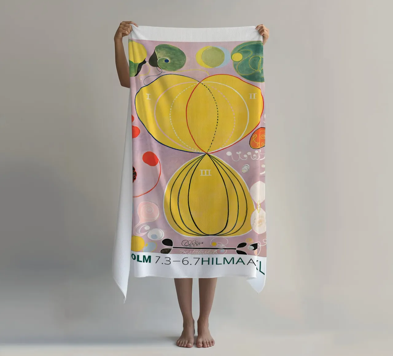 Hilma af Klint "Adulthood" Abstract Life Journey beach towel by homdeco