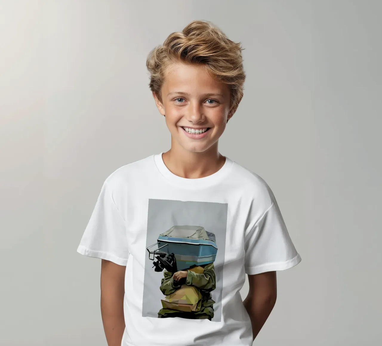 Boatface Kinder T-Shirt von Tapio Mömmö