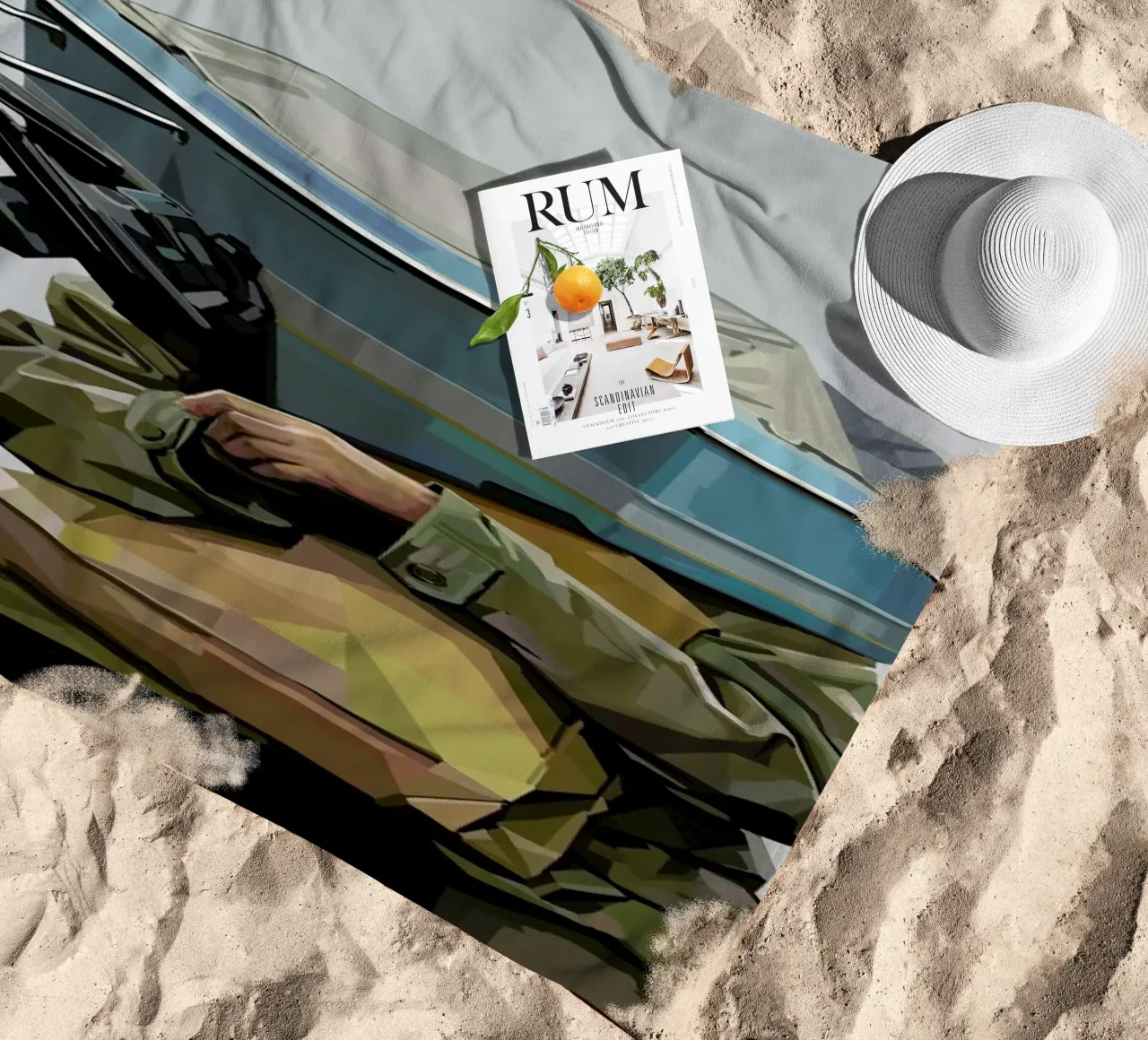 Boatface beach towel by Tapio Mömmö