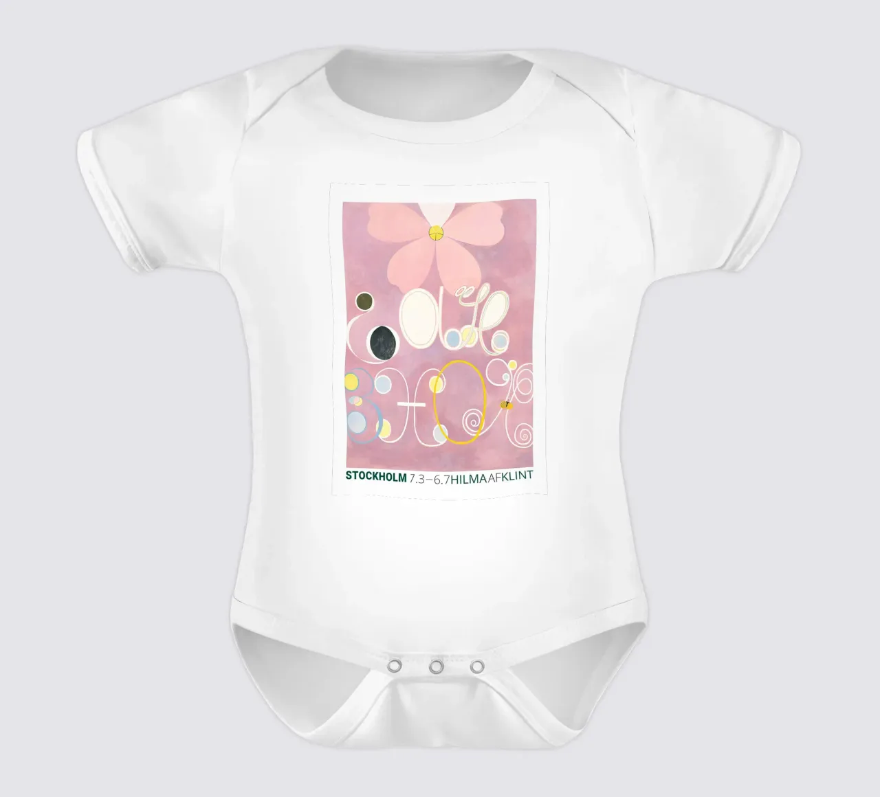 Hilma af Klint "Adulthood" Astratto Floreale Rosa body neonato maniche corte da homdeco