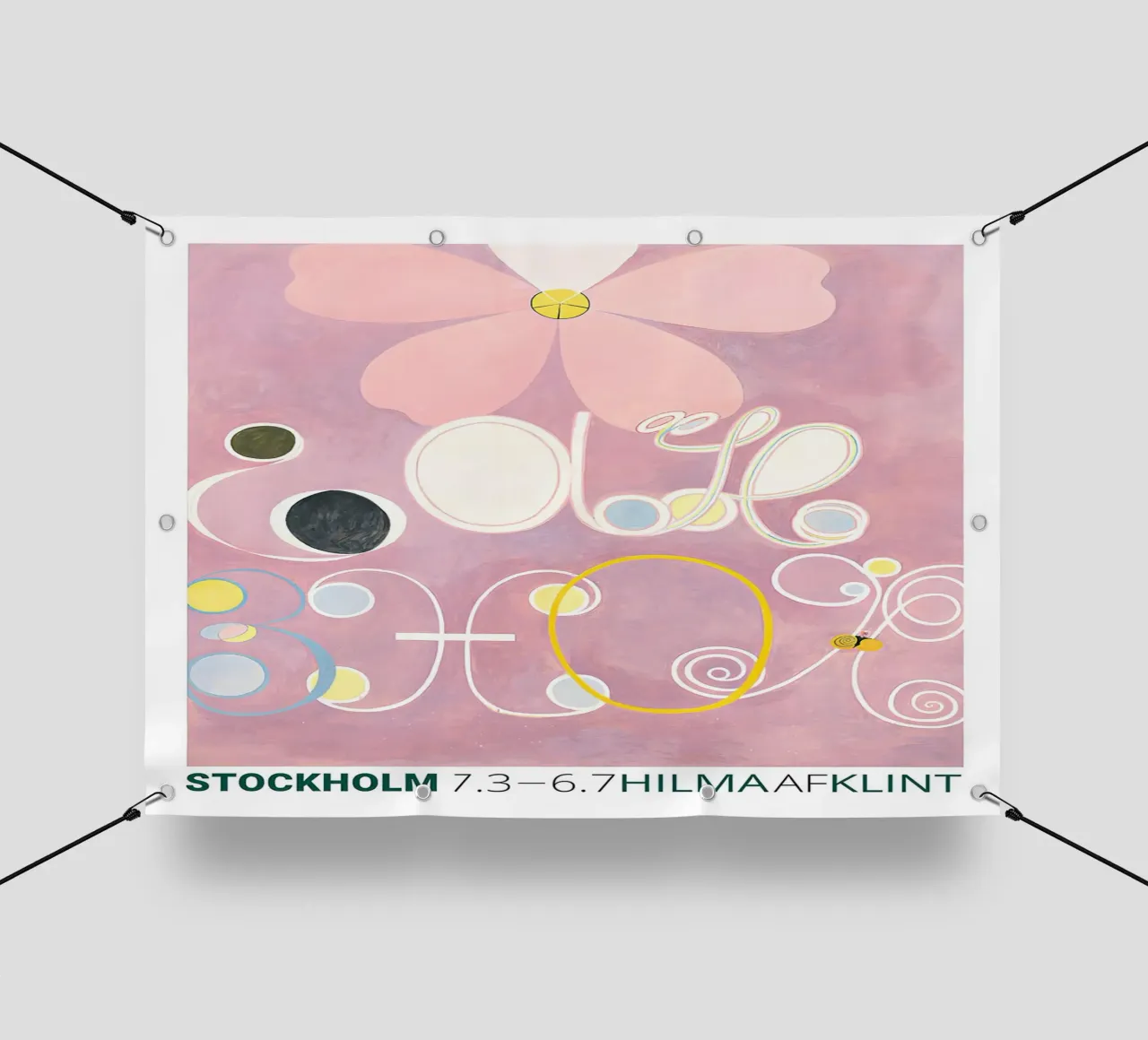 Hilma af Klint "Adulthood" Astratto Floreale Rosa telo in pvc da homdeco