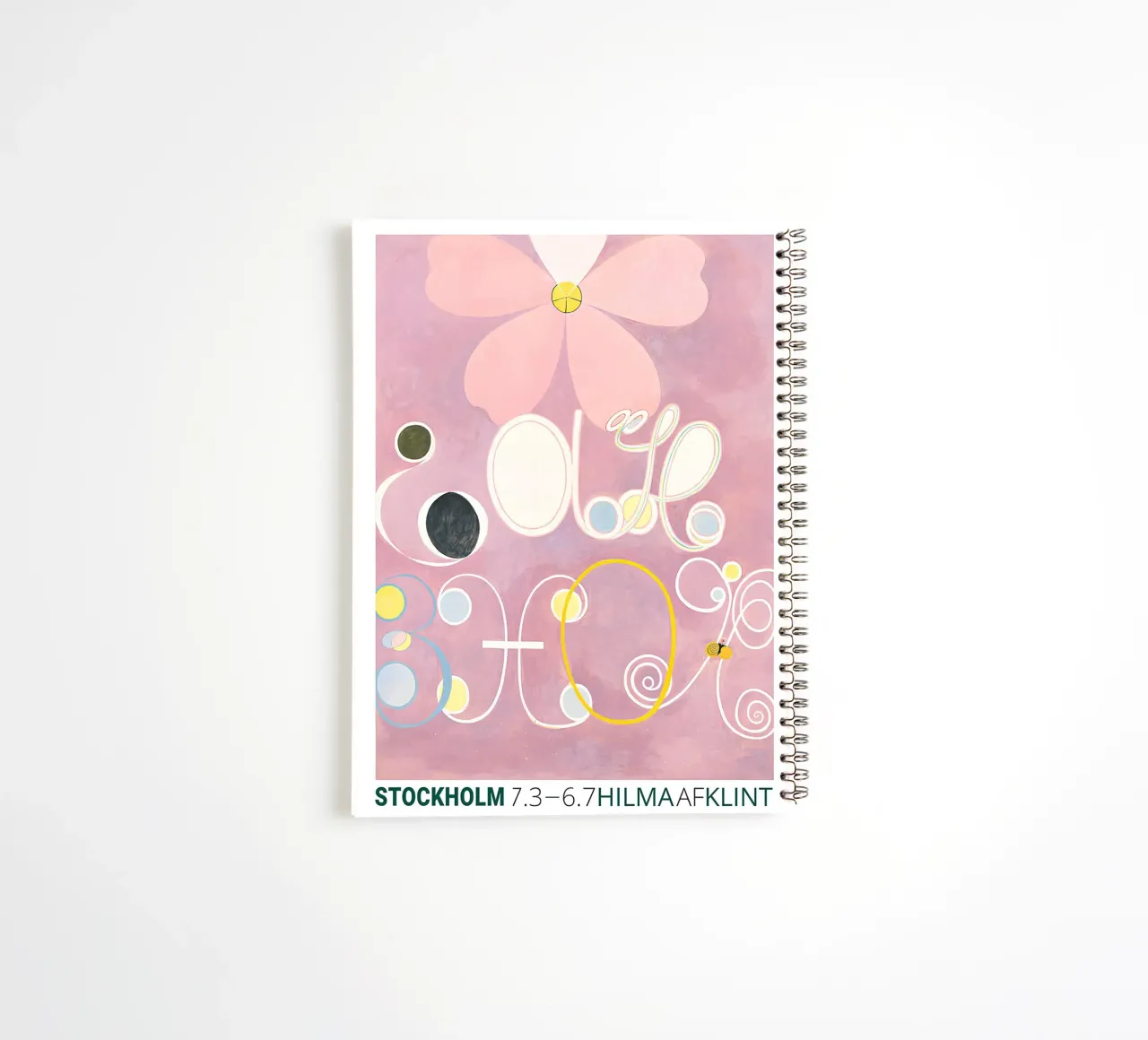Hilma af Klint "Adulthood" Abstract Floral Pink spiral notebook by homdeco
