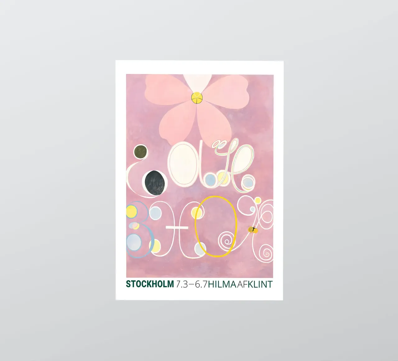 Hilma af Klint "Adulthood" Astratto Floreale Rosa adesivo da homdeco