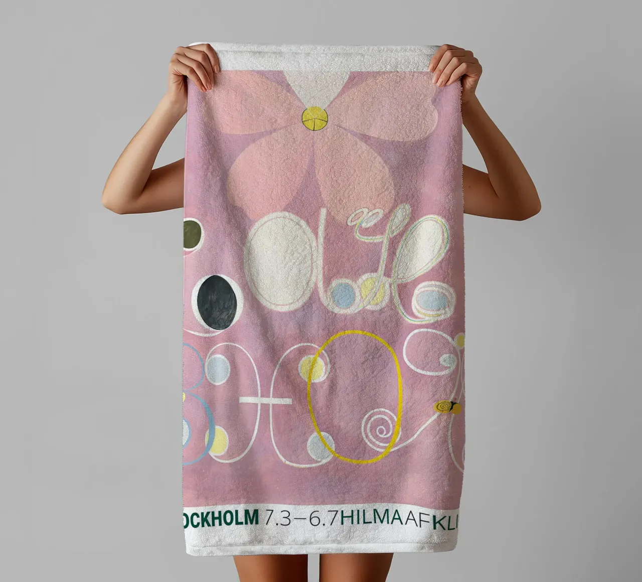 Hilma af Klint "Adulthood" Astratto Floreale Rosa asciugamano da bagno da homdeco