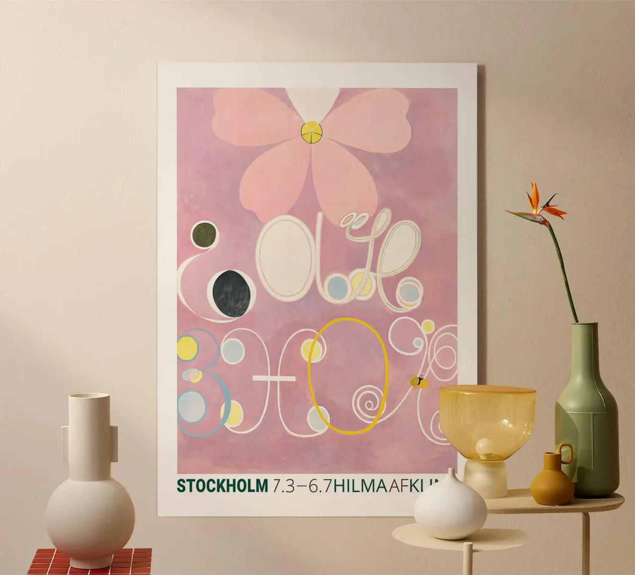 Hilma af Klint "Adulthood" Astratto Floreale Rosa plexiglass da homdeco