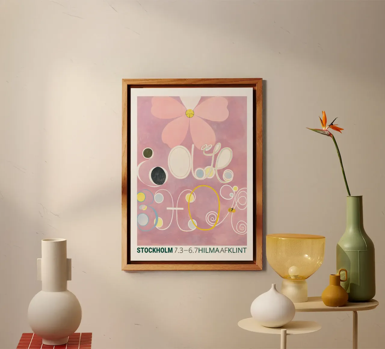 Hilma af Klint "Adulthood" Astratto Floreale Rosa alluminio dibond da homdeco
