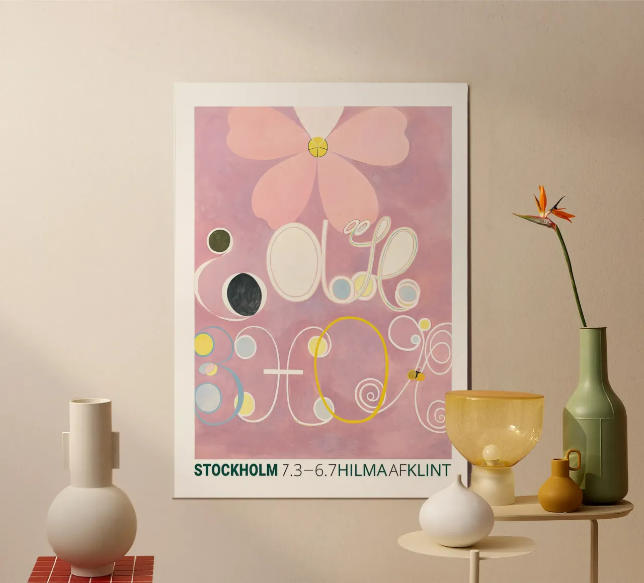Hilma af Klint "Adulthood" Astratto Floreale Rosa carta hahnemühle da homdeco