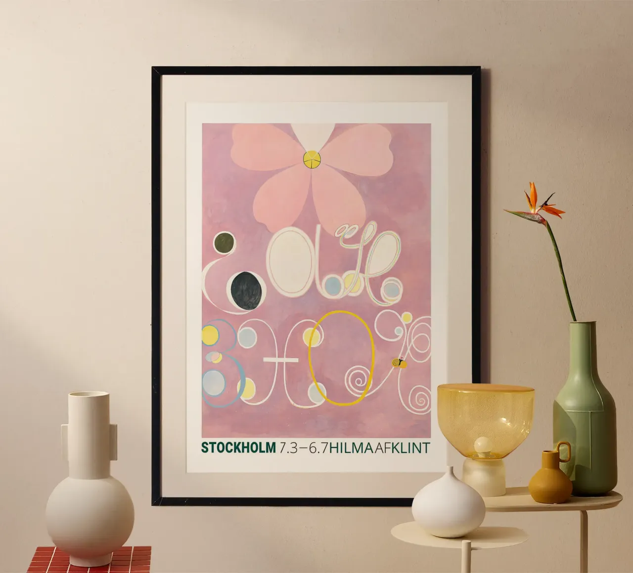 Hilma af Klint "Adulthood" Astratto Floreale Rosa carta hahnemühle da homdeco