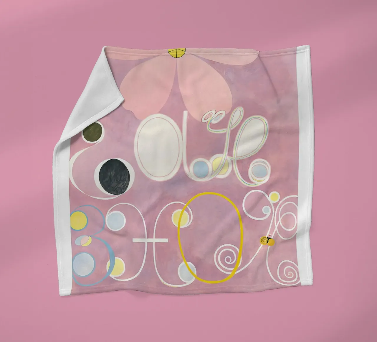 Hilma af Klint "Adulthood" Astratto Floreale Rosa coperta in pile da homdeco