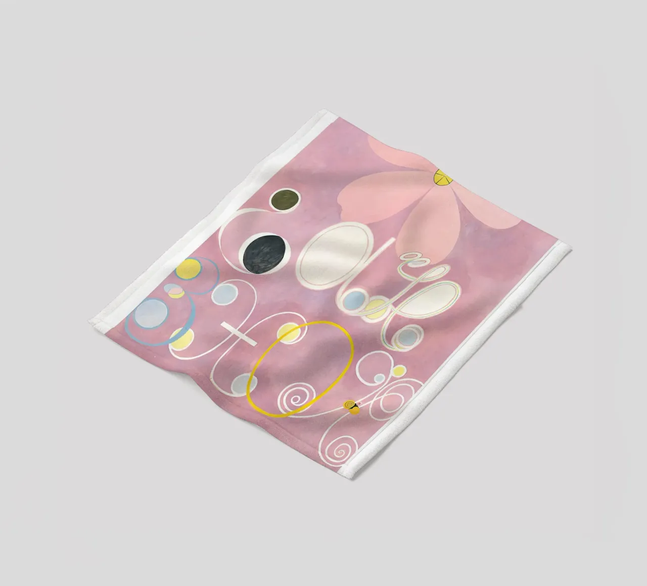 Hilma af Klint "Adulthood" Astratto Floreale Rosa coperta in pile da homdeco