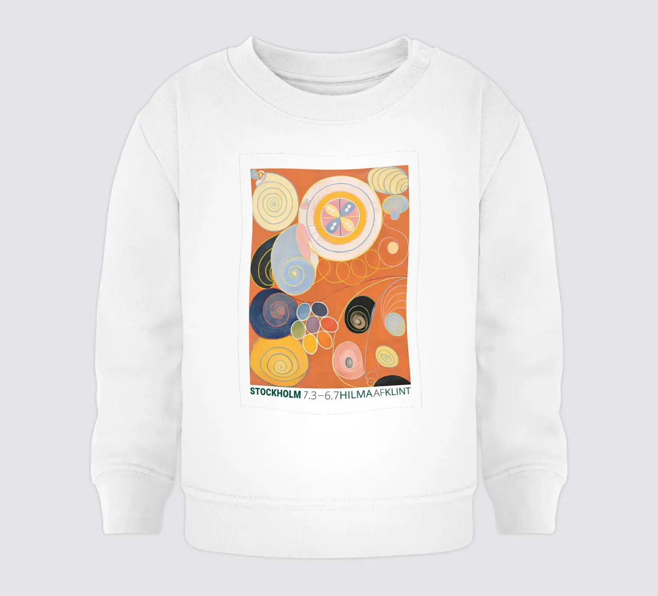 Hilma af Klint "Gioventù" Poster astratto a spirale arancione felpa neonato da homdeco