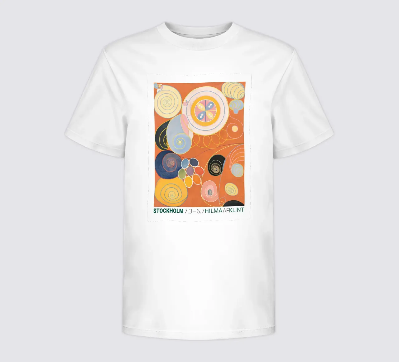 Hilma af Klint "Youth" Abstract Spirals Orange Poster kinder t-shirt van homdeco